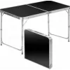 LEAN Folding Camping Table Adjustable Aluminum Black 120x60cm