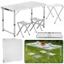 LEAN Folding Camping Table Set 4 Chairs Gray
