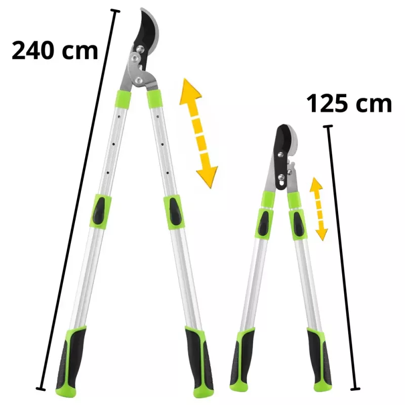 LEAN Teleskop-Gartenschere Astschere mit rutschfesten Griffen 68-92 cm