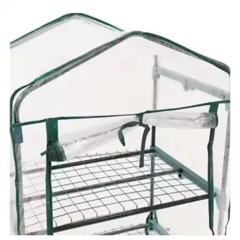 LEAN Mini-Gewächshaus Balkon Garten 4 Metallregale PVC-Folie 69 x 49 x 157 cm