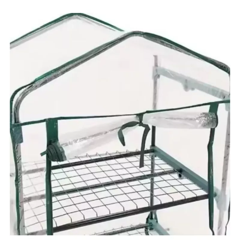 LEAN Mini-Gewächshaus Balkon Garten 4 Metallregale PVC-Folie 69 x 49 x 157 cm
