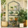 LEAN Mini-Gewächshaus Balkon Garten 4 Metallregale PVC-Folie 69 x 49 x 157 cm