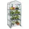 LEAN Mini-Gewächshaus Balkon Garten 4 Metallregale PVC-Folie 69 x 49 x 157 cm