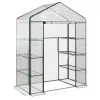 LEAN Mini Balkon-Gewächshaus 4 Metallregale PVC-Folie 195 x 143 x 73 cm