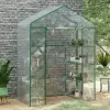 LEAN Mini Balkon-Gewächshaus 4 Metallregale PVC-Folie 195 x 143 x 73 cm