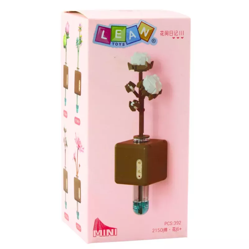 LEAN TOYS Bausteine Baumwollblütenzweig in einer Vase 392 Teile