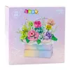 LEAN TOYS Bausteine Komposition im Kasten Blumenkasten Lila LED 706 Teile