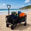 LEAN Foldable Garden Beach Transport Cart Black 120L