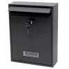 LEAN Briefkasten für Briefe, verzinkter Stahl, schwarz, 32x21,5x8,5 cm