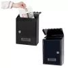LEAN Briefkasten für Briefe, verzinkter Stahl, Schwarz, 26,5x18,5x6,5 cm