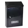 LEAN Briefkasten für Briefe, verzinkter Stahl, Schwarz, 26,5x18,5x6,5 cm