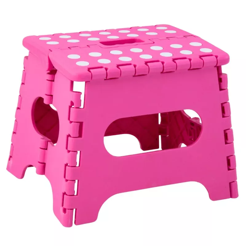 LEAN Folding Stool Footrest Step Anti-slip Pink 24 x 19 cm