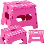 LEAN Folding Stool Footrest Step Anti-slip Pink 24 x 19 cm