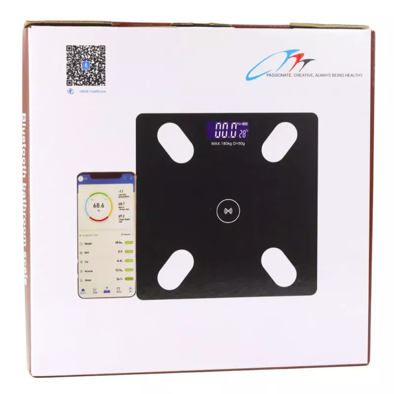 LEAN Elektronische Personenwaage mit Smart Bluetooth Funktion BMI BMR Anwendung