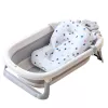 LEAN Baby Badewanne mit Thermometer, klappbare Matratze, Sterne Grau