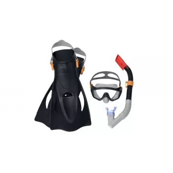 Bestway Tauchset Maske, Schnorchel, Flossen Schwarz 25020