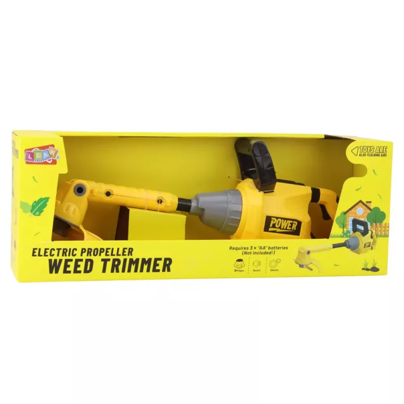 LEAN TOYS Kinder-Rasenmäher-Trimmer mit Gummiklinge, Lichtern & Geräuschen