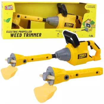 LEAN TOYS Kinder-Rasenmäher-Trimmer mit Gummiklinge, Lichtern & Geräuschen