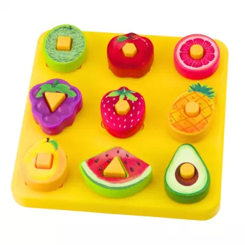 LEAN TOYS Lernpuzzle für Kinder Geometrische Früchte Steckpuzzle