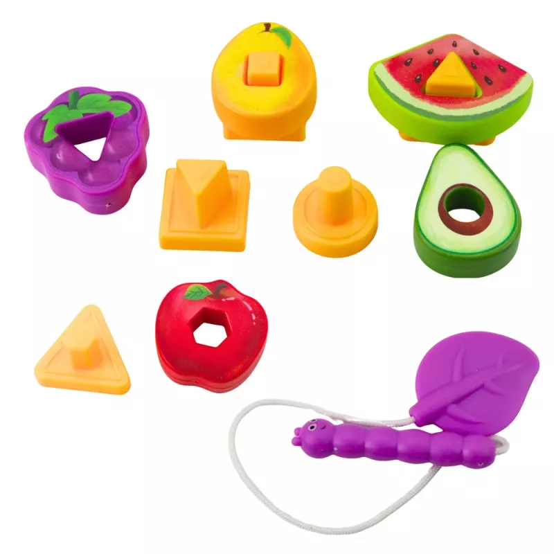 LEAN TOYS Lernpuzzle für Kinder Geometrische Früchte Steckpuzzle