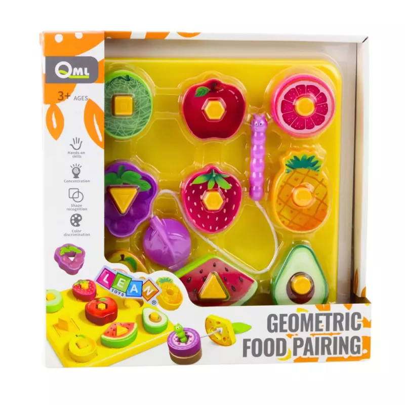 LEAN TOYS Lernpuzzle für Kinder Geometrische Früchte Steckpuzzle