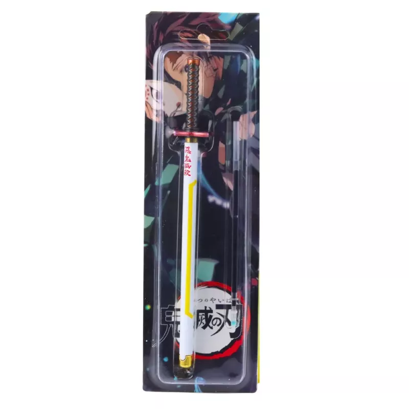 LEAN Katana Schwert Anime Kugelschreiber Metall Schwarze Tinte Nachfüllbar Weiß und Gelb