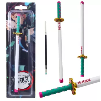 LEAN Katana Schwert Anime Kugelschreiber Metall Schwarz Tinte Nachfüllbar Türkis