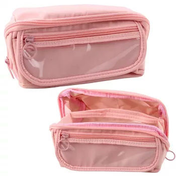 LEAN Federmäppchen Schulset, erweiterbar, geräumig, pink, 20x10 cm