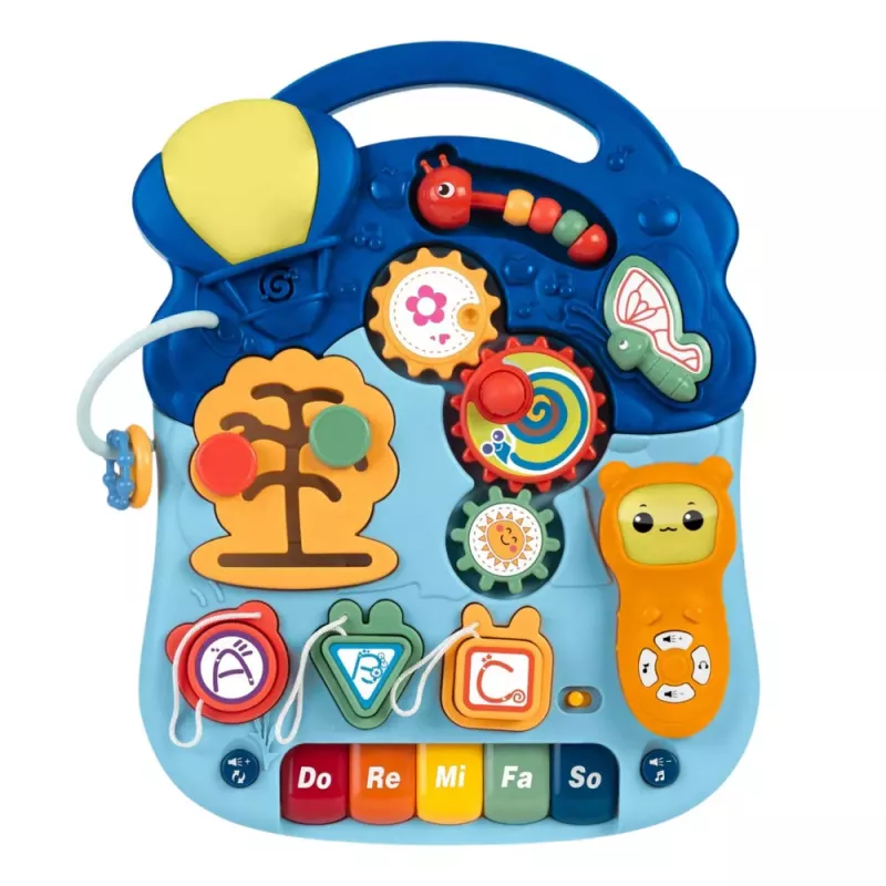LEAN TOYS Interaktiver Lerntisch für Kleinkinder mit Licht und Sound, Pastell, 6-in-1
