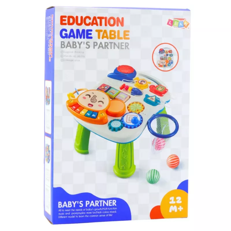 LEAN TOYS Interaktiver Lerntisch für Kleinkinder mit Licht und Sound, Pastell, 6-in-1