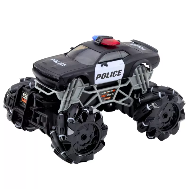 LEAN TOYS RC Polizei Off-Road Auto mit Lichtern und Raucheffekt 1:16
