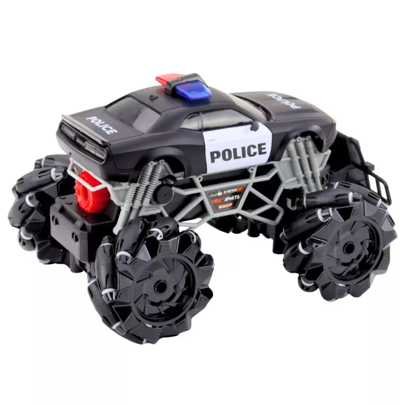 LEAN TOYS RC Polizei Off-Road Auto mit Lichtern und Raucheffekt 1:16