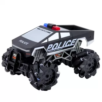 LEAN TOYS Offroad-Fahrzeug Pick Up Truck Polizei ferngesteuert RC Lichter Rauch 1:16