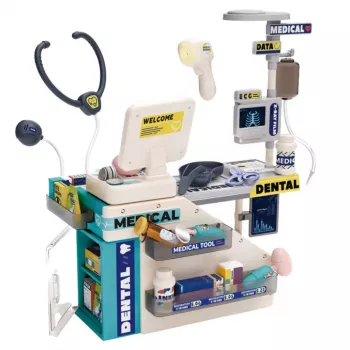 LEAN TOYS Zahnarzt Apotheker Set mit Licht und Sound Zubehör 51 Teile