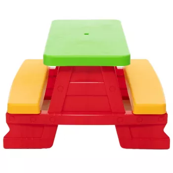 Dorex Kinder-Gartentisch- und Bank-Set Rot 5067