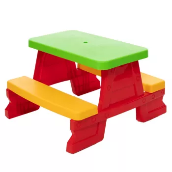 Dorex Kinder-Gartentisch- und Bank-Set Rot 5067