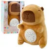 LEAN TOYS Plüsch-Capybara-Spielzeug mit Sternprojektor und Schlafliedern, Braun
