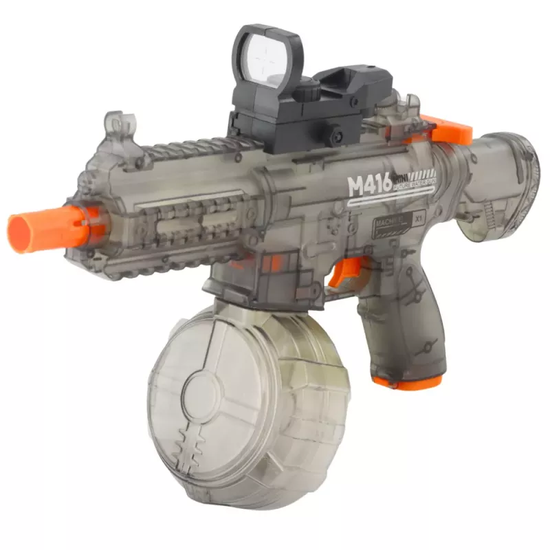 LEAN TOYS Elektrische Wasserpistole M416 mit beleuchtetem Visier 450 ml 8-10 m