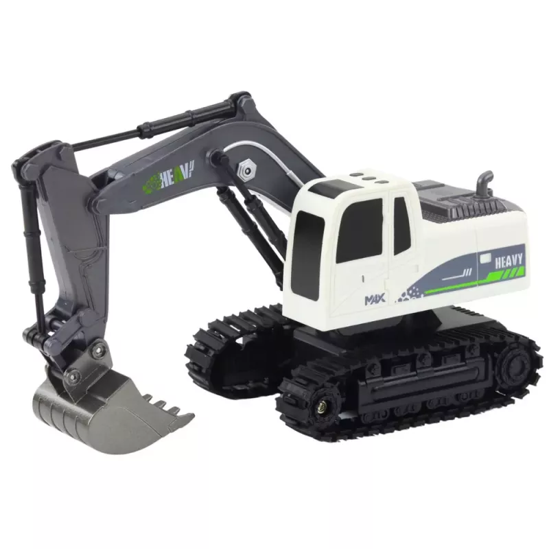 LEAN TOYS Ferngesteuerter RC Crawler Bagger mit Licht und Sound, Weiß, Maßstab 1:24