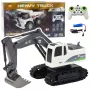 LEAN TOYS Ferngesteuerter RC Crawler Bagger mit Licht und Sound, Weiß, Maßstab 1:24