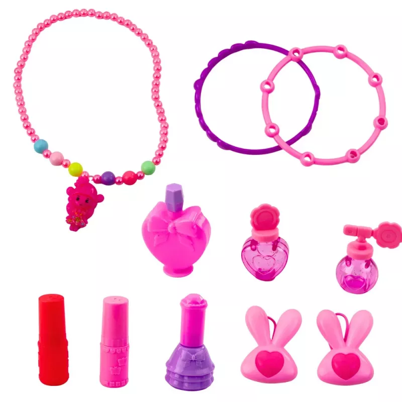 LEAN TOYS Beauty Set Schminktisch im Koffer 2 in 1 Zubehör Einhorn Pink