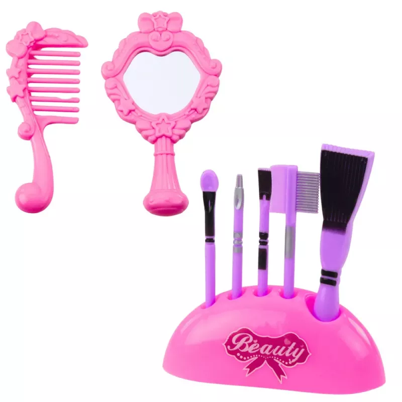 LEAN TOYS Beauty Set Schminktisch im Koffer 2 in 1 Zubehör Einhorn Pink