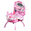 LEAN TOYS Beauty Set Schminktisch im Koffer 2 in 1 Zubehör Einhorn Pink
