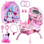 LEAN TOYS Beauty Set Schminktisch im Koffer 2 in 1 Zubehör Einhorn Pink
