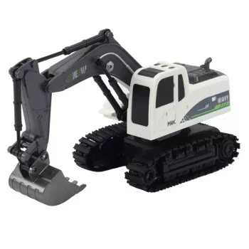 LEAN TOYS ferngesteuerter RC Crawler Bagger mit Licht und Sound, Weiß, Maßstab 1:24