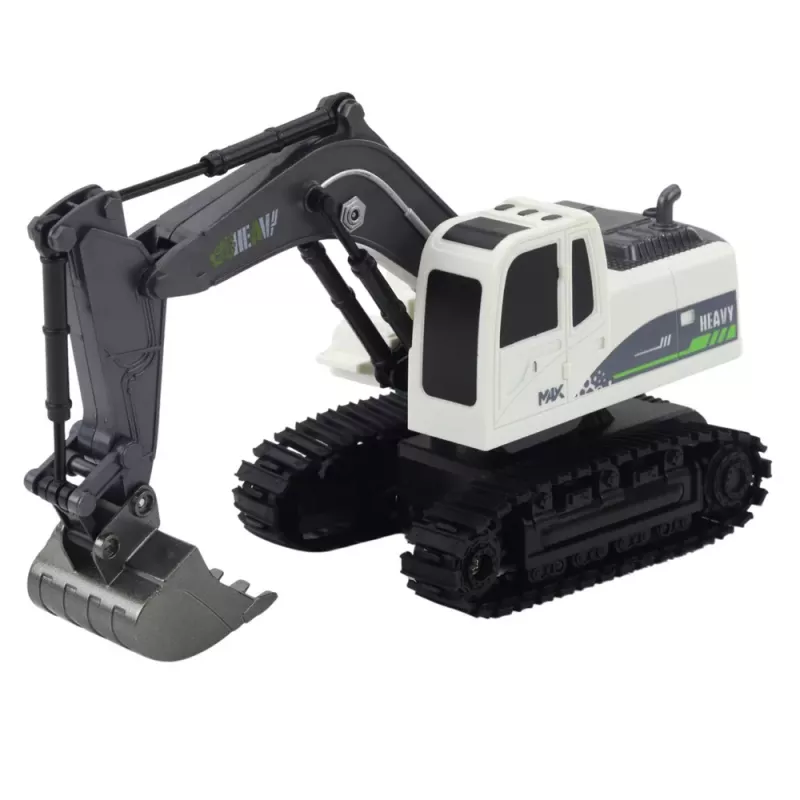 LEAN TOYS ferngesteuerter RC Crawler Bagger mit Licht und Sound, Weiß, Maßstab 1:24