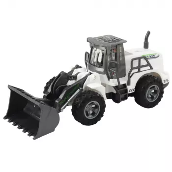 LEAN TOYS ferngesteuerter Bau-Bagger RC Lichter Weiß 1:30