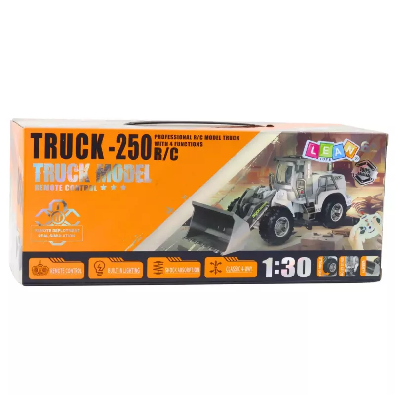 LEAN TOYS ferngesteuerter Bau-Bagger RC Lichter Weiß 1:30
