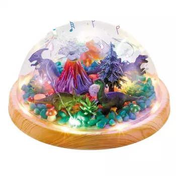 LEAN TOYS DIY Dinosaurier-Terrarium Kreativset mit Kuppel-Nachtlicht