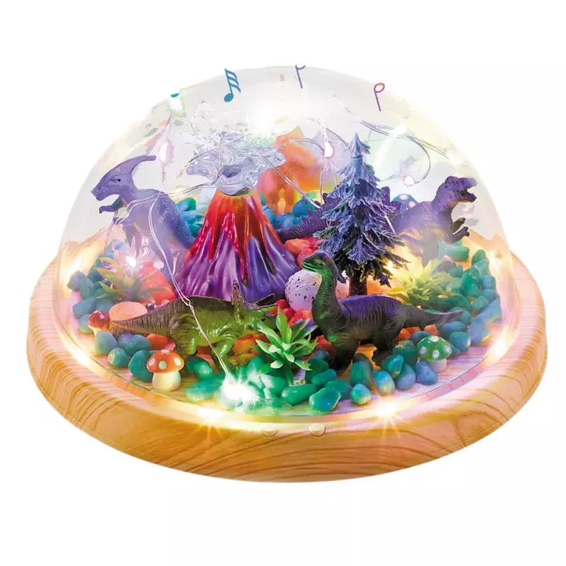 LEAN TOYS DIY Dinosaurier-Terrarium Kreativset mit Kuppel-Nachtlicht